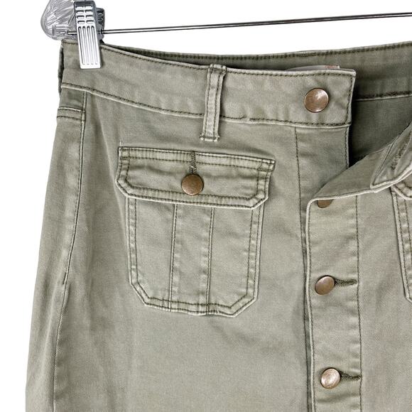 Lot 2 Altar'd State Skirts Soft Denim Olive Green Medium New - Picture 11 of 12